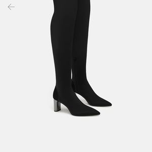 Zara Black fabric boots